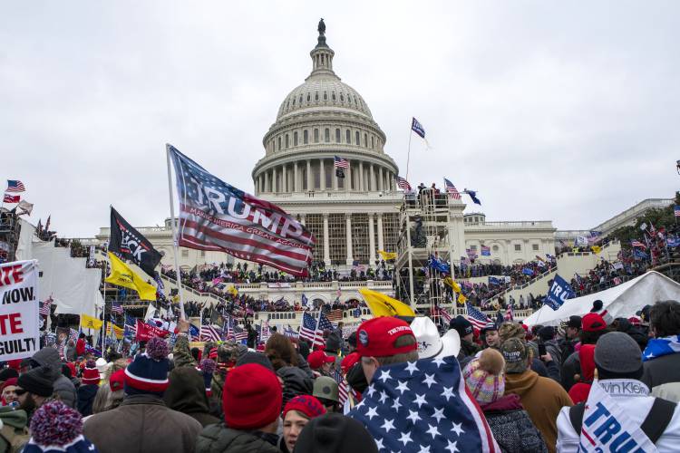 Insurrections loyal to President Donald Trump at the U.S. Capitol in Washington on Jan. 6, 2021.