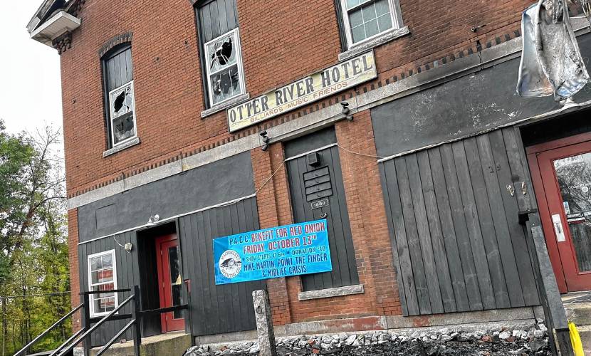The Otter River Pub & Red Onion Pool Hall in Templeton has been closed since a fire devastated the building in late September. Repairs are underway and owner Matt Black hopes to re-open. 