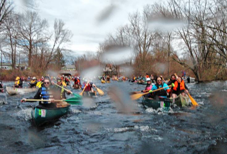 Nearly 180 canoes participated in the 59th running of the River Rat Race on Saturday.