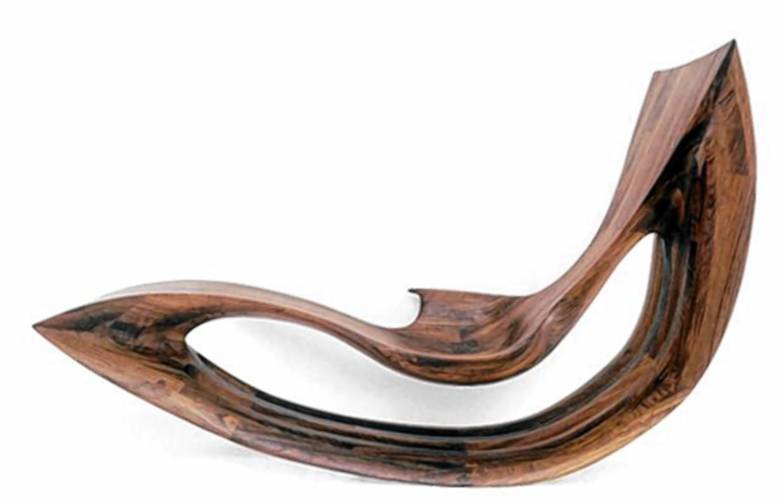 Michael Coffey’s Aphrodite Rocking Loungue Chair, which sold for $48,000 at Sotheby’s Auction House. Coffey will speak on his career in woodworking at Royalston Town Hall on Sunday, April 28.