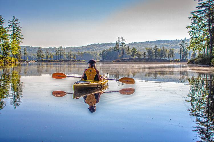 Norm Eggert’s photo of his wife on a kayak at Tully Lake was named the winner in the “People in Nature Over 18” category in Mass Audubon’s “Picture This: Your Great Outdoors” contest.