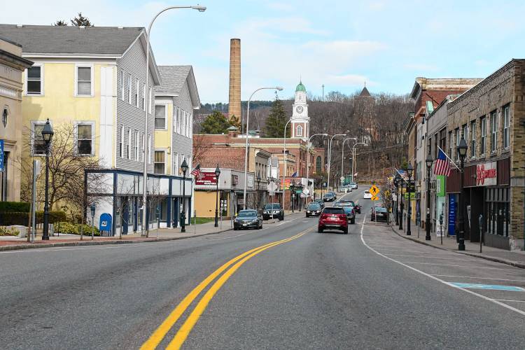 Main Street in downtown Athol. The Oversight Committee formed for the Downtown Parking Benefits District is requesting $31,000 at Town Meeting, a large portion of which will be used to replace five parking meters on Main Street and another 15 on Exchange Street. 