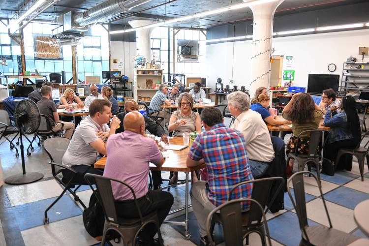 LaunchSpace in the Orange Innovation Center welcomed about 30 community leaders and stakeholders on Friday, who discussed addressing regional economic weaknesses.