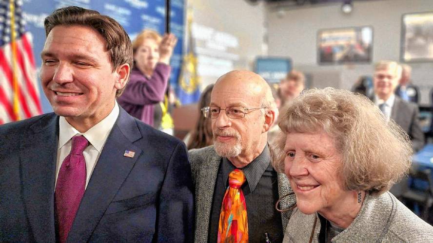 Jay Fleitman and Mary Lou Stuart of Northampton are co-chairs of the Ron DeSantis presidential campaign in Massachusetts.