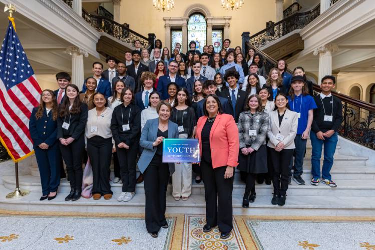 Gov. Maura Healey and Lt. Gov. Kim Driscoll recently swore in members for their new 60-member Youth Advisory Council. The council will advise the governor and her team on issues important to youth. 