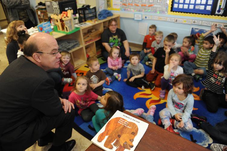 U.S. Rep. Jim McGovern visits the Head Start and Child Development Center in Montague in July 2023.