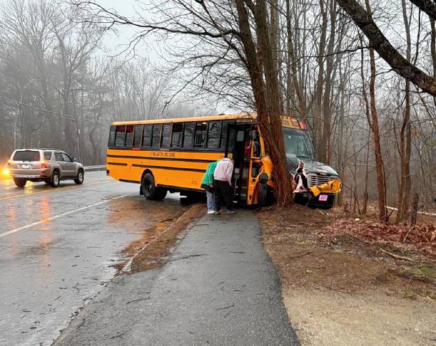 A New Salem man is facing charges after his vehicle swerved into the path of a school bus carrying Quabbin Regional Middle High School students at 7:15 a.m. March 28 on Route 122, causing the school bus to lose control and strike a guardrail and some trees. Just one of the 52 students aboard was taken to Heywood Hospital as a precaution.