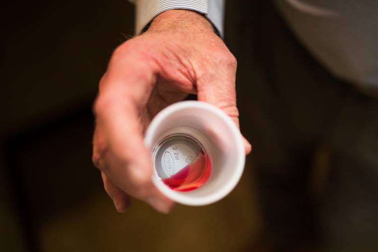 The CEO of a methadone clinic holds a 35 mg liquid dose of methadone in Rossville, Georgia. The drug is the oldest and most effective of approved medications used to treat opioid addiction. The CEO of a methadone clinic holds a 35 mg liquid dose of methadone in Rossville, Georgia. The drug is the oldest and most effective of approved medications used to treat opioid addiction.