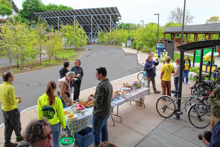 The Franklin Regional Council of Governments held a bike breakfast Tuesday morning in celebration of Bay State Bike Month.